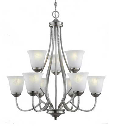 Picture of 9 Glass Chandelier With Finish Chrome Pendent